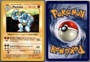 1999 Pokemon, Base Set Shadowless, #34/102 Machoke, Uncommon (c)