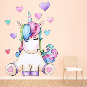 Love Heart Unicorn Fairytale Wall Sticker WS-44632