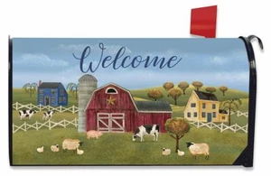 Spring Countryside Welcome Magnetic Mailbox Cover Primitive - Picture 1 of 5