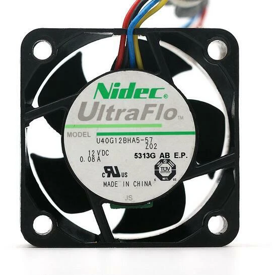 Original NIDEC 4CM U40G12BHA5-57 4020 12V 0.08A ultra quiet four wire PWM fan - Image 1 of 2