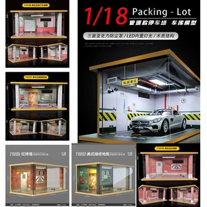 1:18 Diorama Parking Lot Model LED Lighting Car Garage Scene Display Model Toys - Picture 1 of 47