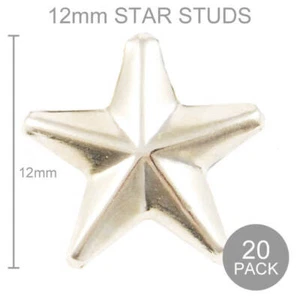 12mm Star Studs - Silver (Pack of 20) - Imagen 1 de 3