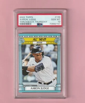 2022 Topps Throwback Thursday  -  Aaron Judge 2022 AL MVP PSA 10 GEM MINT - Image 1 of 2