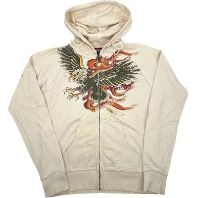 Sudadera con capucha con cremallera vintage y2k Harley Davidson para mujer HD tinta Eagle Fire Foto 1 de 4