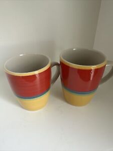 Royal Norfolk Mugs Cups MAMBO 12 OZ Coffee Mugs Multi Color Lot Of 2