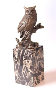 Bronze Figur Eule Vogel Uhu Owl Art Deco Statue - Bild 1 von 6