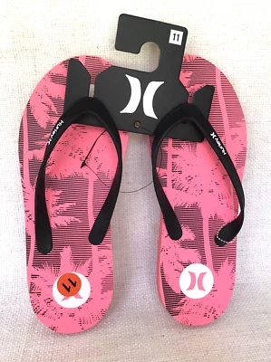 Nuevas Sandalias HURLEY Para Hombre Chanclas Rosa Goma Talla 11 Surfer Playa Nuevas con Etiquetas Tropicales Foto 1 de 3