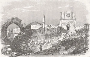 GREECE. Scene of the Late Explosion at Rhodes 1857 old antique print picture - Picture 1 of 1