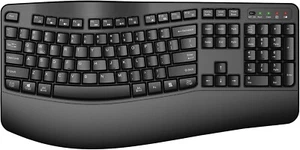 Ergonomic Wireless Keyboard with Wrist Rest, Wave Keys, Comfortable Natural - Picture 1 of 8