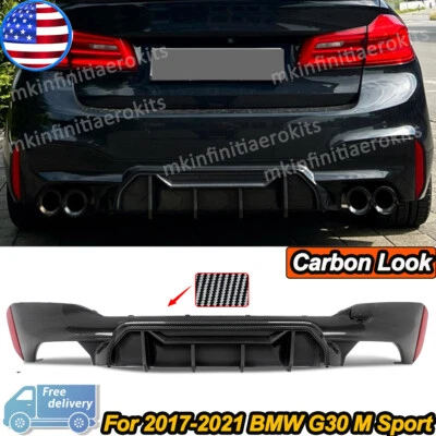 Carbon Fiber Style For 2017+ BMW G30 520i 530i 540i M Performance Rear Diffuser Foto 1 de 4