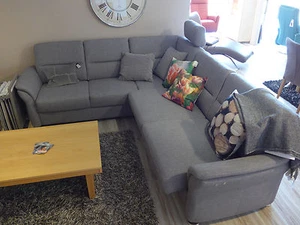 Sofa Garnitur Global 8400 - Polstermöbel Ecksofa Grau Lounge Relax 229x259cm Neu - Bild 1 von 5