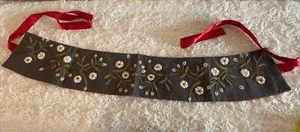 FENN WRIGHT MANSON cotton Embellished Style Cumberband. Red Ties At Back. M/L - Picture 1 of 12