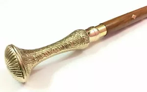 Nautical Brass Designer Handle Wooden Walking Stick Folding Canes stick - Picture 1 of 3