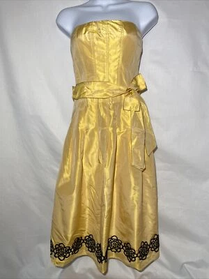Vestido Kay Unger para mujer vintage dorado seda talla 6 sin mangas seda Foto 1 de 4