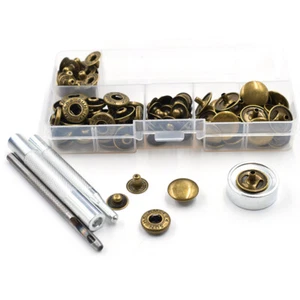 Bouton pression metal 30 pièces bronzé 12 mm + outil 4 pièces - Bild 1 von 13