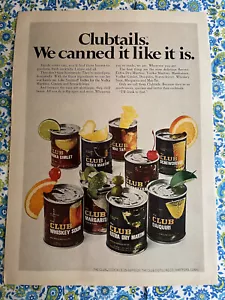 Vintage 1969 Clubtails Print Ad Pre Mixed Alcoholic Drinks 9 Flavors Ad Only - Picture 1 of 7