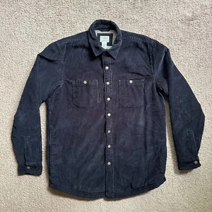 LL Bean Chaqueta Para Hombres Mediana Alta Chaqueta Sobrecamisa Forrada de Vellón Pana Negra - Imagen 1 de 11