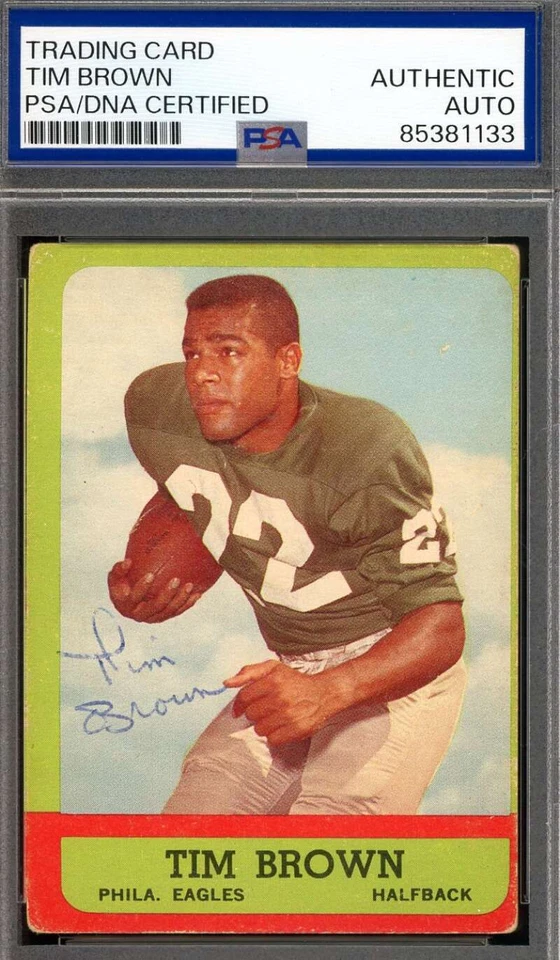 Autógrafo de novato Topps 1963 firmado vintage de ADN de Tim Brown PSA Foto 1 de 1