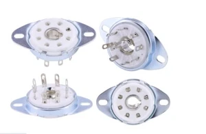 Ventilhalter Bakelit Oktal 8-polige Anzüge EL34 6V6 usw. weiß UK Verkäufer - Bild 1 von 2