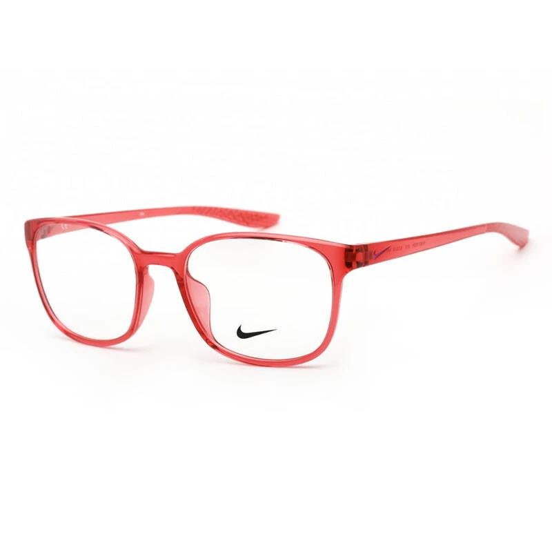 Nike Unisex Eyeglasses Clear Demo Lens Ember Glow Square Frame NIKE 7026 610