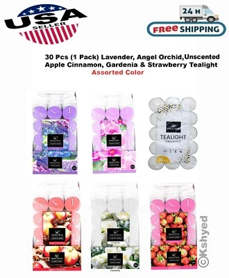 30 Pcs Scented & Unscented Tealight Candles Long Lasting Aromatherapy Candles - Image 1 of 4