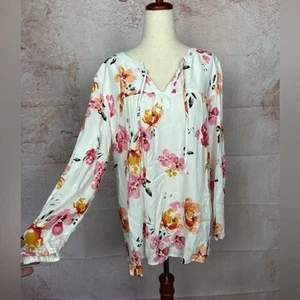 LOFT Top Floral Talla 14 Bloomcore Campesino Primavera Cottagecore Camisa Costera Grande - Imagen 1 de 5