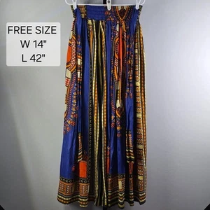 Advance Apparels Dashiki Maxi Skirt, African Print, Boho Festival, Smocked, OS - Picture 1 of 8