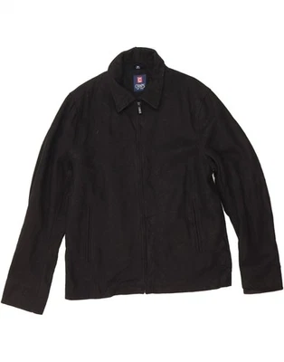 CHAPS Mens Bomber Jacket UK 38 Medium Black Wool DB08 - Image 1 of 3