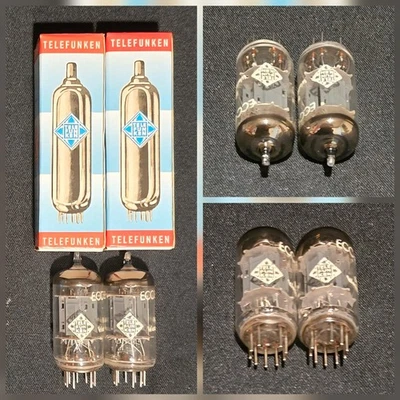 JUEGO EMPAREJADO SELLO DIAMANTE LEGENDARIO TUBO TELEFUNKEN 12AX7 ECC83 ALEMANIA OCCIDENTAL Foto 1 de 4