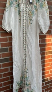 Maxi Vestido GDS Celeste Como Nuevo Floral Forrado Talla M Nuevo con Etiquetas $199 - Imagen 1 de 7