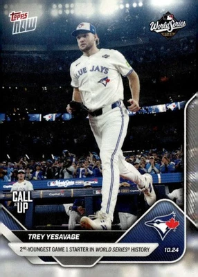 TREY YESAVAGE RC 2025 Topps NOW NO894 ДЕБЮТАНТ Blue Jays PR:1998 2-й младший идентификатор: 152314 - Изображение 1 из 2