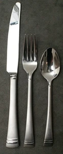 Lenox Federal Platinum Frosted Group of 1 Dinner Knife 1 Salad Fork 1 Teaspoon - Picture 1 of 5