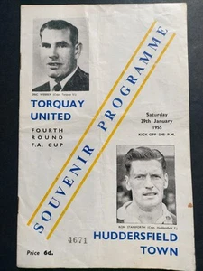 Torquay United v Huddersfield Town (FAC 4th Round) Football Programme 29/01/1955 - Picture 1 of 3