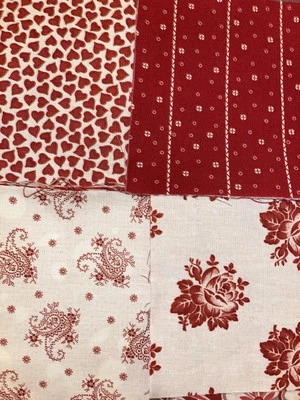 Keepsake Quilting Redwork 5” Charm Pack Fifty Squares #4270 Cotton - Image 1 of 3