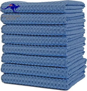 Ultra Premium Microfibre Kitchen Dish Tea Towel Waffle Weave, 8 Pack (40X71 Cm, - Picture 1 of 12
