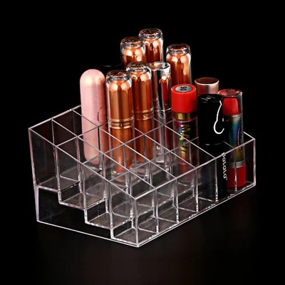 24 Lipstick Display Holder Acrylic Cosmetic Organizer Makeup Storage Box - Image 1 of 4