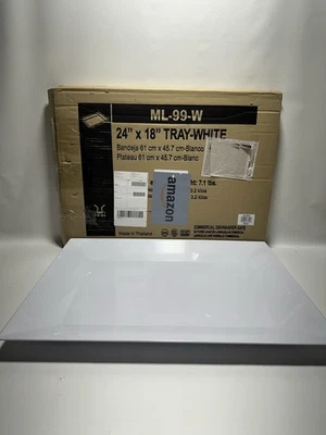 GET Melamine 24”x18” White Break-Resistant Display Tray Food Service - Image 1 of 2