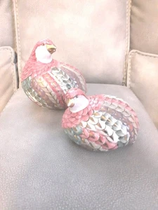 Vintage Porzellan handbemalt Set Wachtel Rebhuhn Fasane Pastelltöne Chinoiserie - Bild 1 von 8