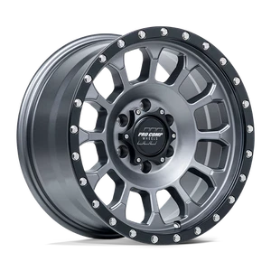 17x8.5 Pro Comp 2634 Rockwell Matte Graphite With Black Lip Wheel 5x5 (0mm) - Picture 1 of 5