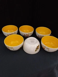 Sonoma Sprout Butterfly Bowls Yellow And White 4 5/8 Inches Diameter  Set Of 6 - Picture 1 of 6