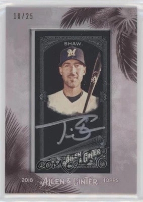 2018 Topps Allen & Ginter's X Mini Silver Framed /25 Travis Shaw #MA-TV Auto - Image 1 of 2