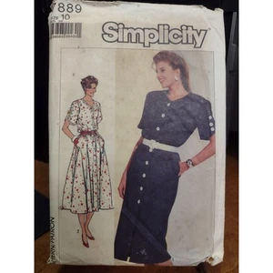 Vestido Vintage Simplicity Pattern 7889 Misses Talla 10 (1986) - Imagen 1 de 2