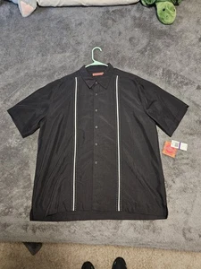 Mens Havanera Shirt Co. XXL Black Short Sleeve Tropical Button Down Shirt NWT - Picture 1 of 7