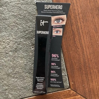 NIB IT Cosmetics Superhero Elastic Stretch Volumizing Mascara Super Black 0.3oz - Image 1 of 4