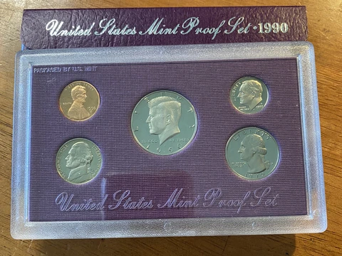 1990 Proof Set U.S. Mint Original Government Packaging OGP Collectible Cover