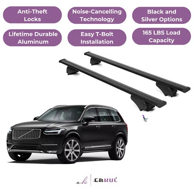 ERKUL Roof Rack Cross Bars for Volvo XC90 2016-2026 with Flush Rails - Black - Image 1 of 4