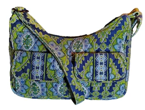 VERA BRADLEY Bolso de Hombro Mediano con Inserto de Bolsa de Cosméticos Azul/Verde - Imagen 1 de 5