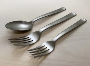 Gingko HELMICK WELCH Norse SATIN Stainless Salad Dinner Forks Soup Spoon - Lot 3 - Picture 1 of 11