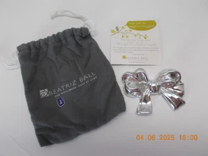 New Polished Aluminum Beatriz Ball "Bow" Napkin Weight or Paper Weight - Picture 1 of 1