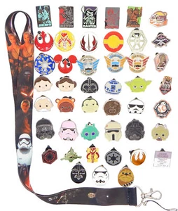 Star Wars Themed Lanyard Starter Set with 5 Disney Park Trading Pins ~Brand NEW - Picture 1 of 1